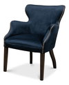 Princess Chair, Blue, Accent Chair by Sarreid, 30" length x 26" width x 34" height thumbnail 1