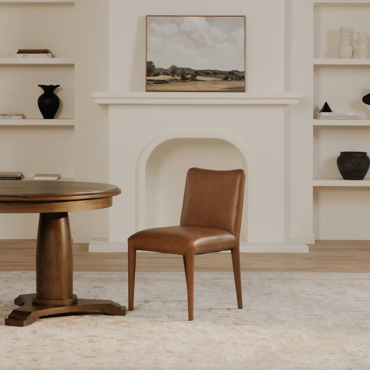 Calla Dining Chair Brown - Set Of Two, by Moe's Home, 20.5" width x 33.5" height x 23.5" depth View 9