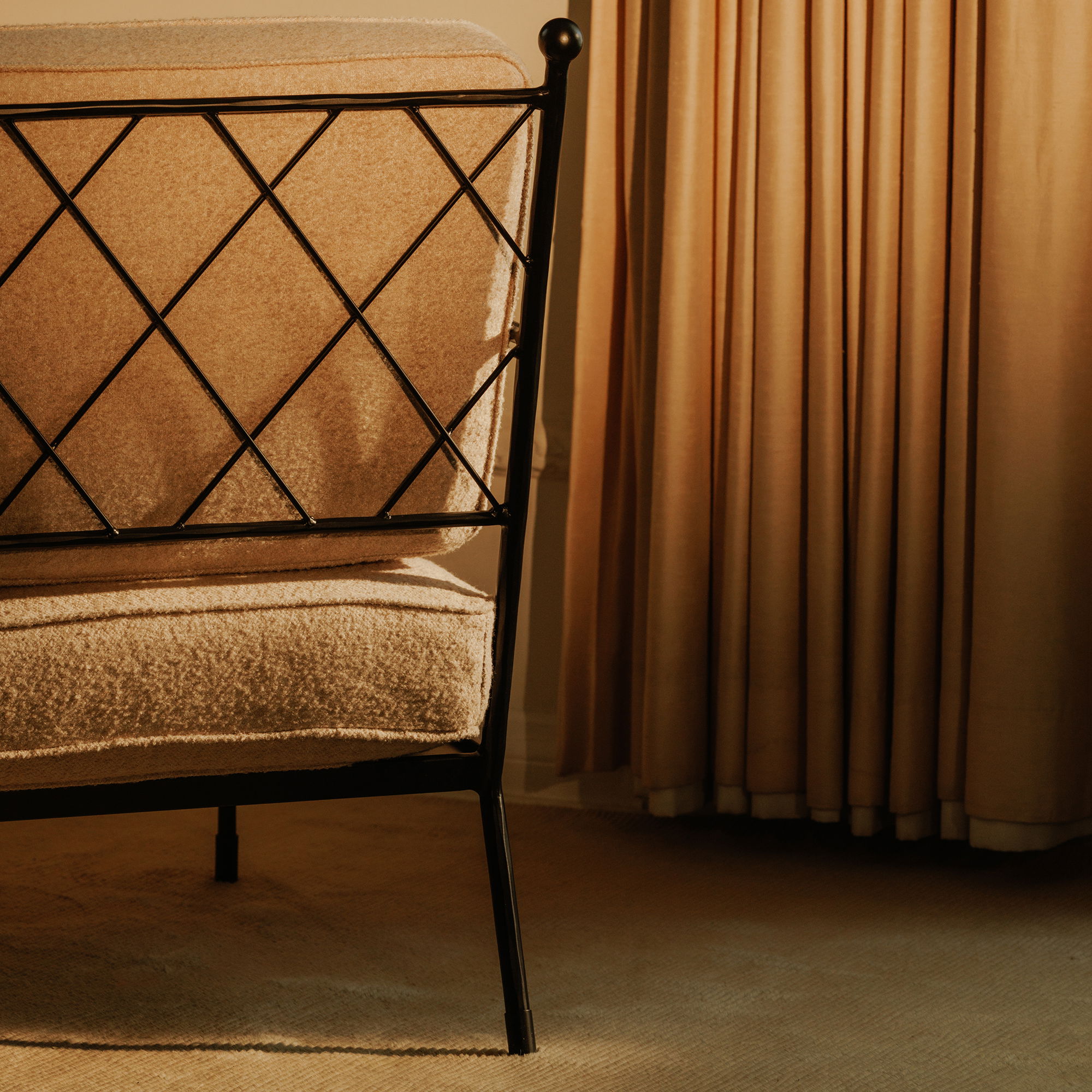 Vecchia Accent Chair Beige, by Moe's Home, 25.5" width x 32.65" height x 34.25" depth View 8