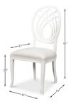 Goccia Side Chair, Cortina White, Crema, Dining Chair by Sarreid, 21" length x 19" width x 41" height thumbnail 12