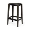 Nell 30' Seat Height Black Metal Seat & Foot Rest With Black Wood Legs Stool, Counter & Bar Stool by Mercana, 18" length x 15" width x 30" height thumbnail 1