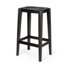 Nell Backless 30in Seat Bar Stool | Black Metal with Dark Brown Wood, Counter & Bar Stool by Mercana, 18" length x 15" width x 30" height thumbnail 1