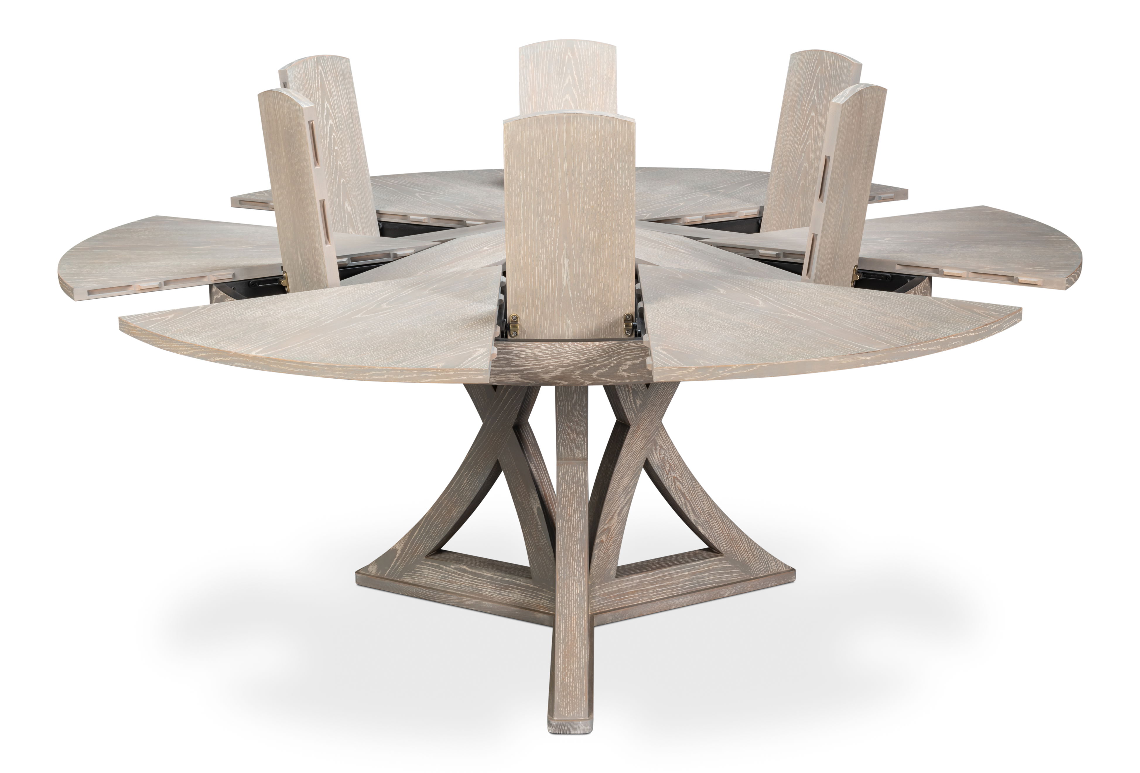 Casual Jupe Dining Table,Moonskin,Lg, by Sarreid, 66" length x 66" width x 30" height View 9