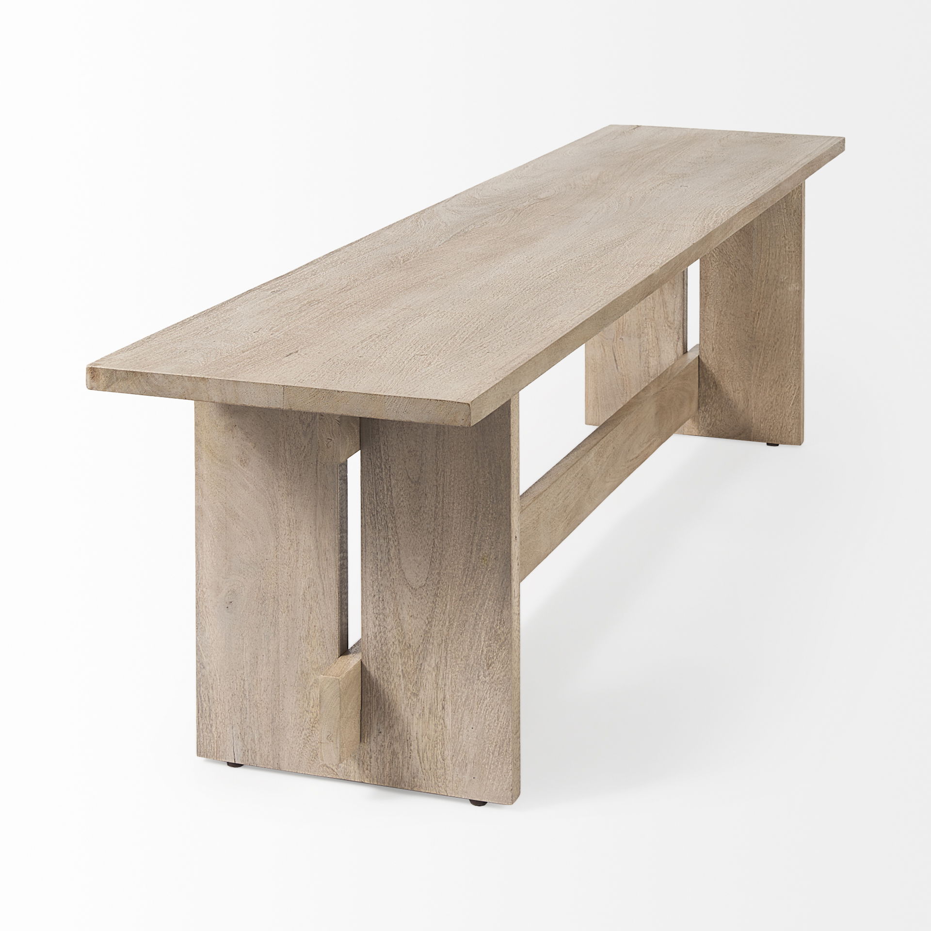 Aida 18H Light Gray Wood Dining Bench large image 