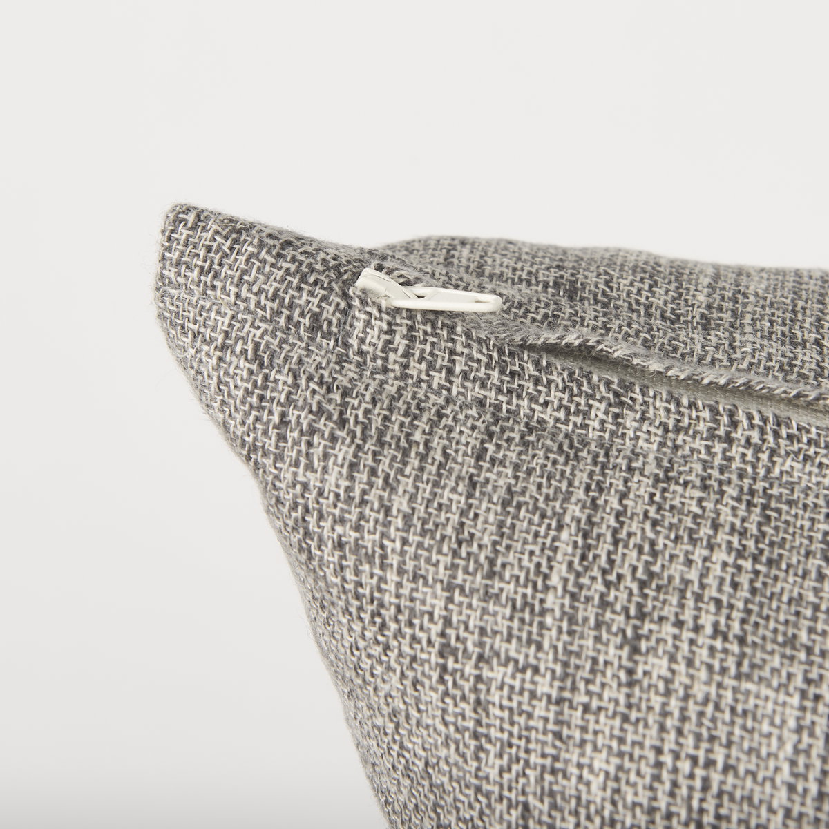 Jacklyn 22x22 Grey Linen Square Decorative Pillow Cover, by Mercana, 22" length x 22" width x 0.2" height View 11