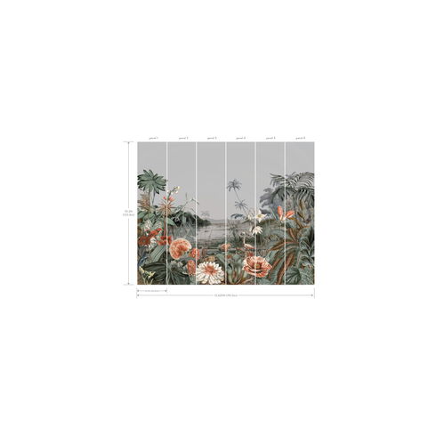 Floating Gardens Grey Wall Mural