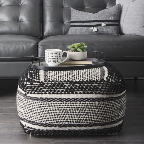 Ansel 20L x 14W Black Metal Mirrored Bottom Oval Serving Tray