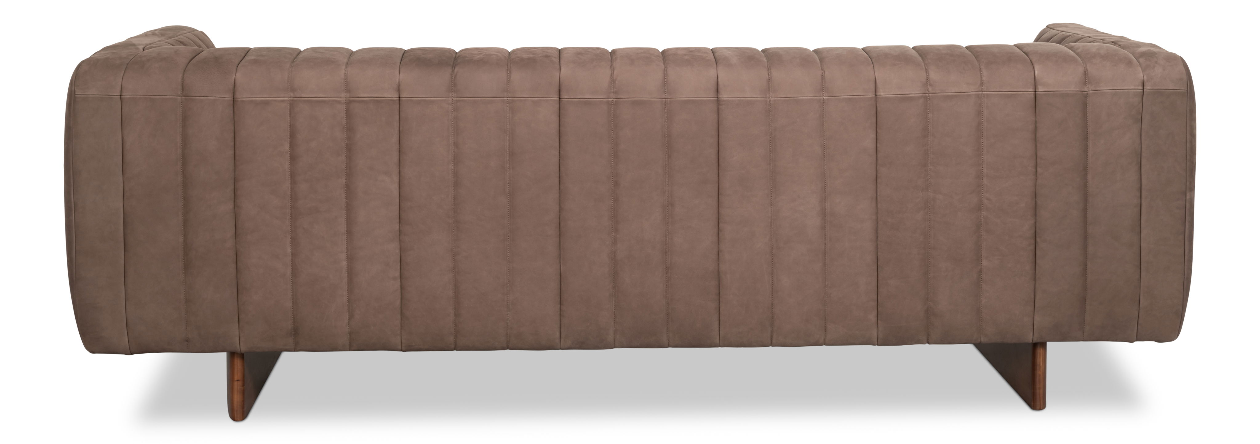 Denys Leather Sofa, Scotland Grey, Sofas & Sectional by Sarreid, 85" length x 35" width x 28" height View 2