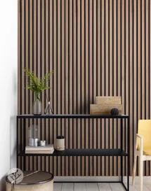 Online Designer Bedroom Luxury American Walnut Acoustic Slat Wood Wall Panels
