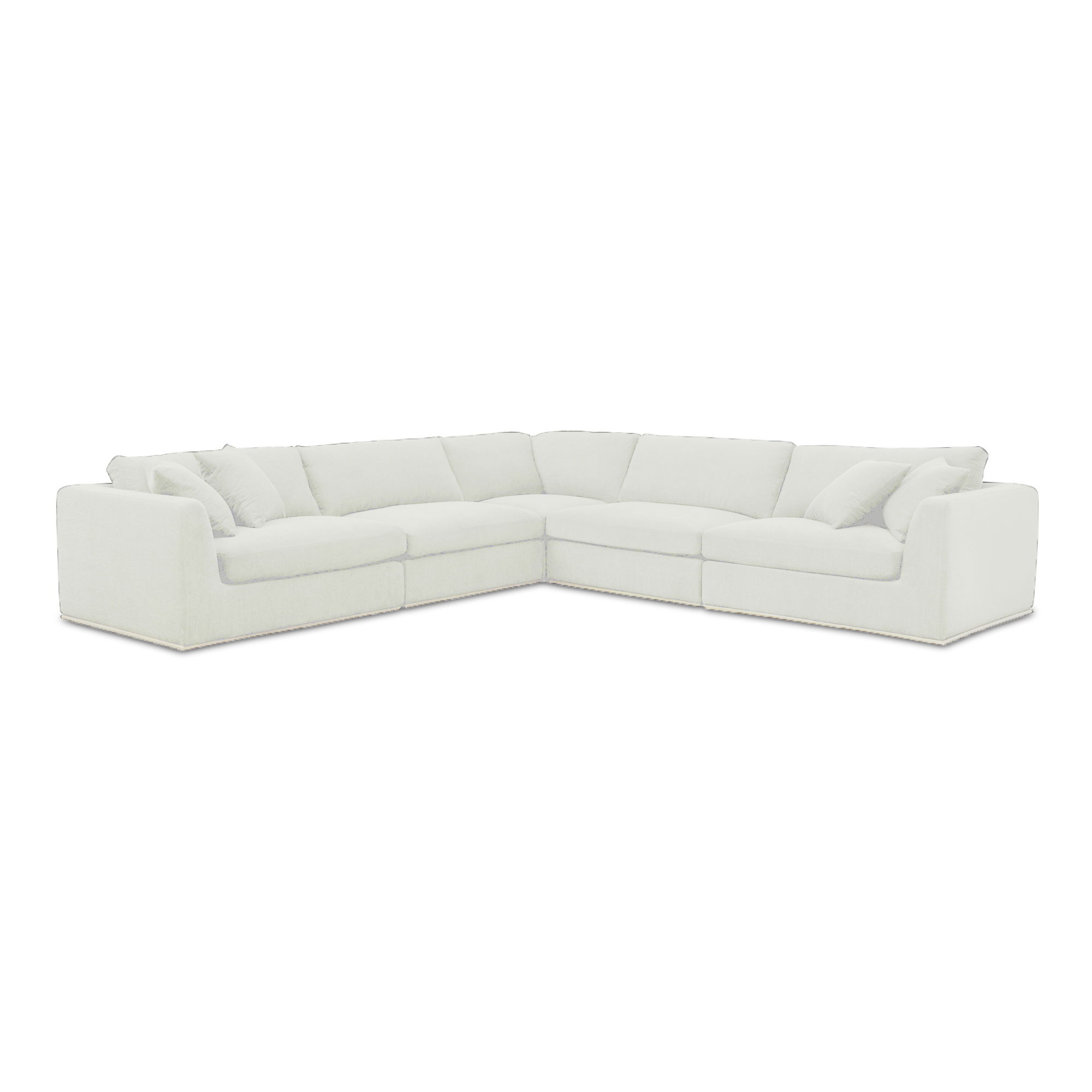 Rue Classic L Modular Sectional Off White, Sectional Sofa by Moe's Home, 136.2" width x 23.6" height x 136.2" depth View 1