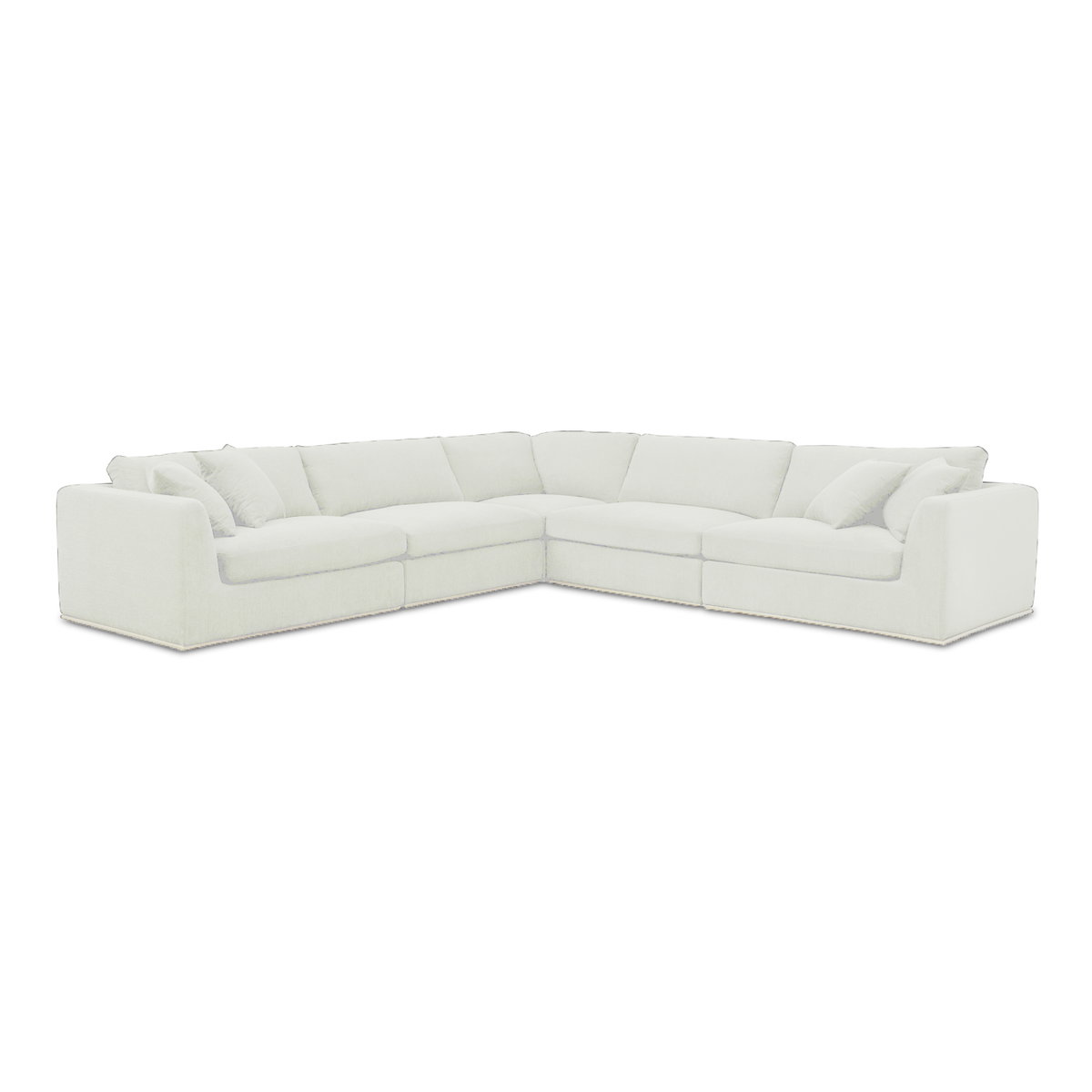 Rue Classic L Modular Sectional Off White, Sectional Sofa by Moe's Home, 136.2" width x 23.6" height x 136.2" depth View 1