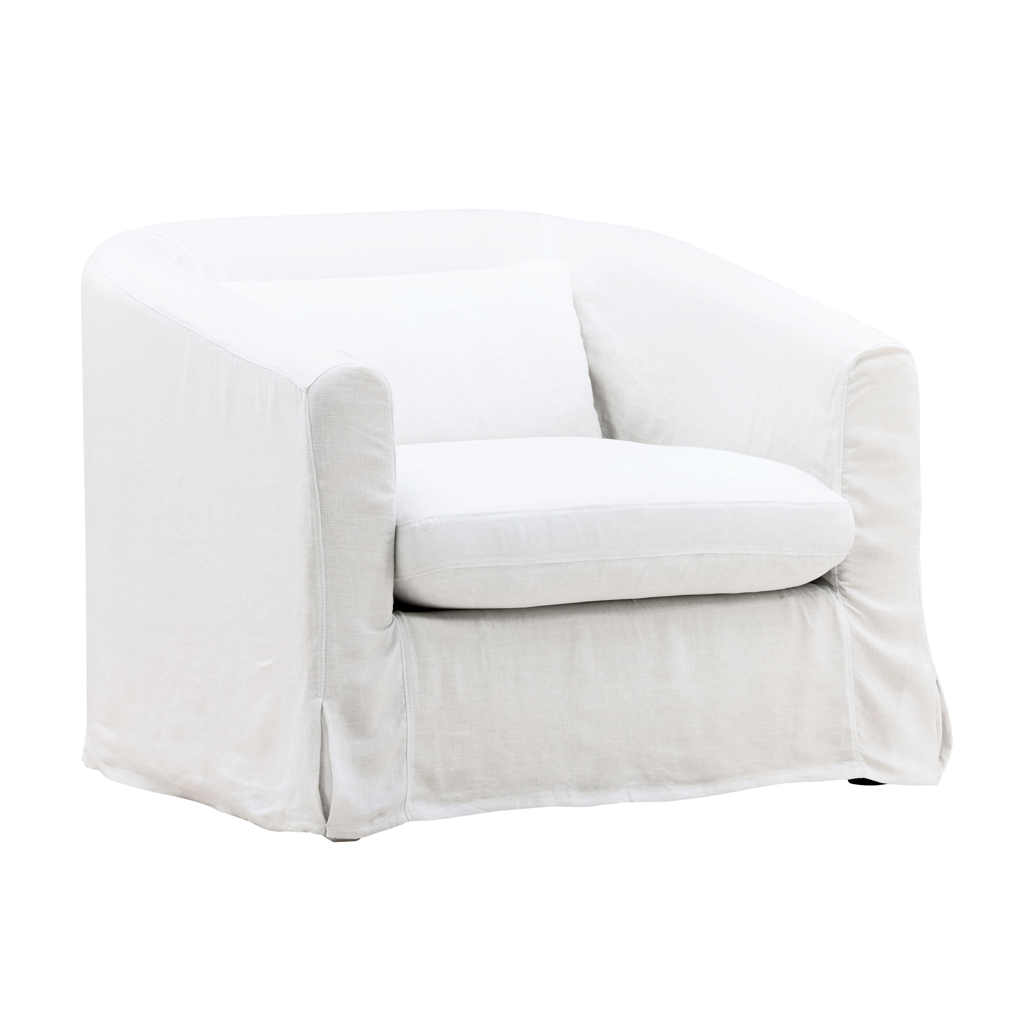 Florence Sofa Chair Slipcover White large image 