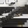 Divina Black-Brown Wood with White Marble Top and Black Metal Base Sideboard, Sideboards & Buffet by Mercana, 71" length x 18.5" width x 32" height thumbnail 3