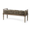 Fullerton II 57L x 21W Jute Patterned Top with Brown Wood Base Accent Bench thumbnail 0
