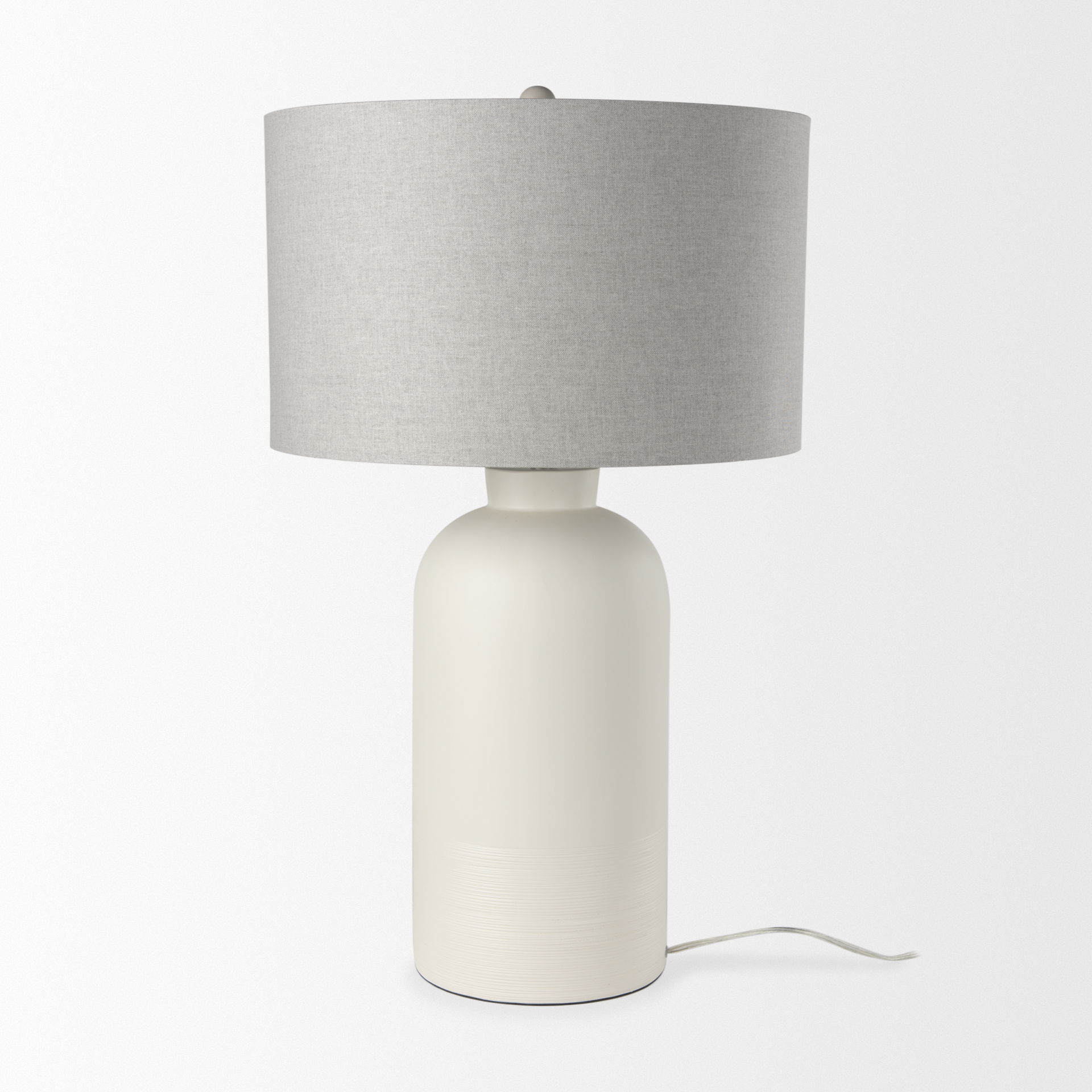 Cato 20.0L x 20.0W x 33.5H Cream Base with White Shade Table Lamp, by Mercana, 18" length x 18" width x 32.8" height View 2