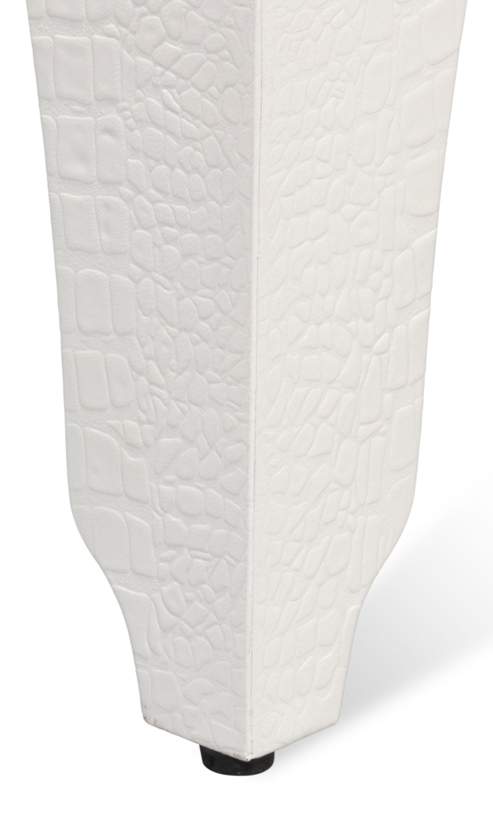 Croco Embossed Leather Stool, Pearl large image 