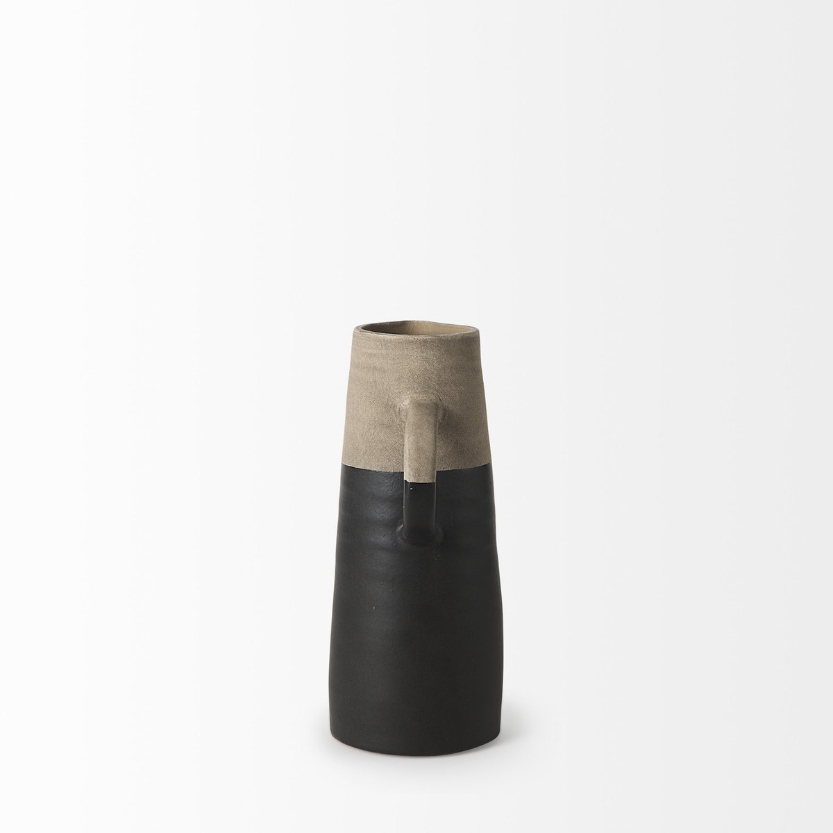 Garand Small 13H Two-Toned Black/Natural Ceramic Jug, Decorative Jar by Mercana, 6.3" length x 4.53" width x 10.24" height View 7