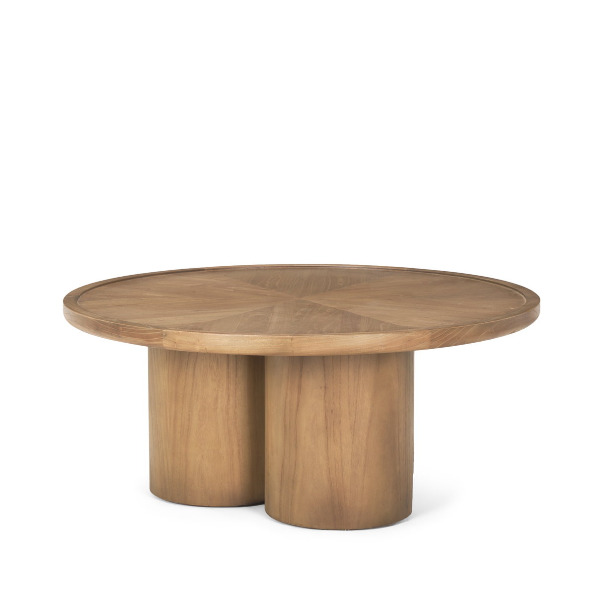 Tavi Medium Brown Round Coffee Table, by Mercana, 39.25" length x 39.25" width x 16.5" height View 1