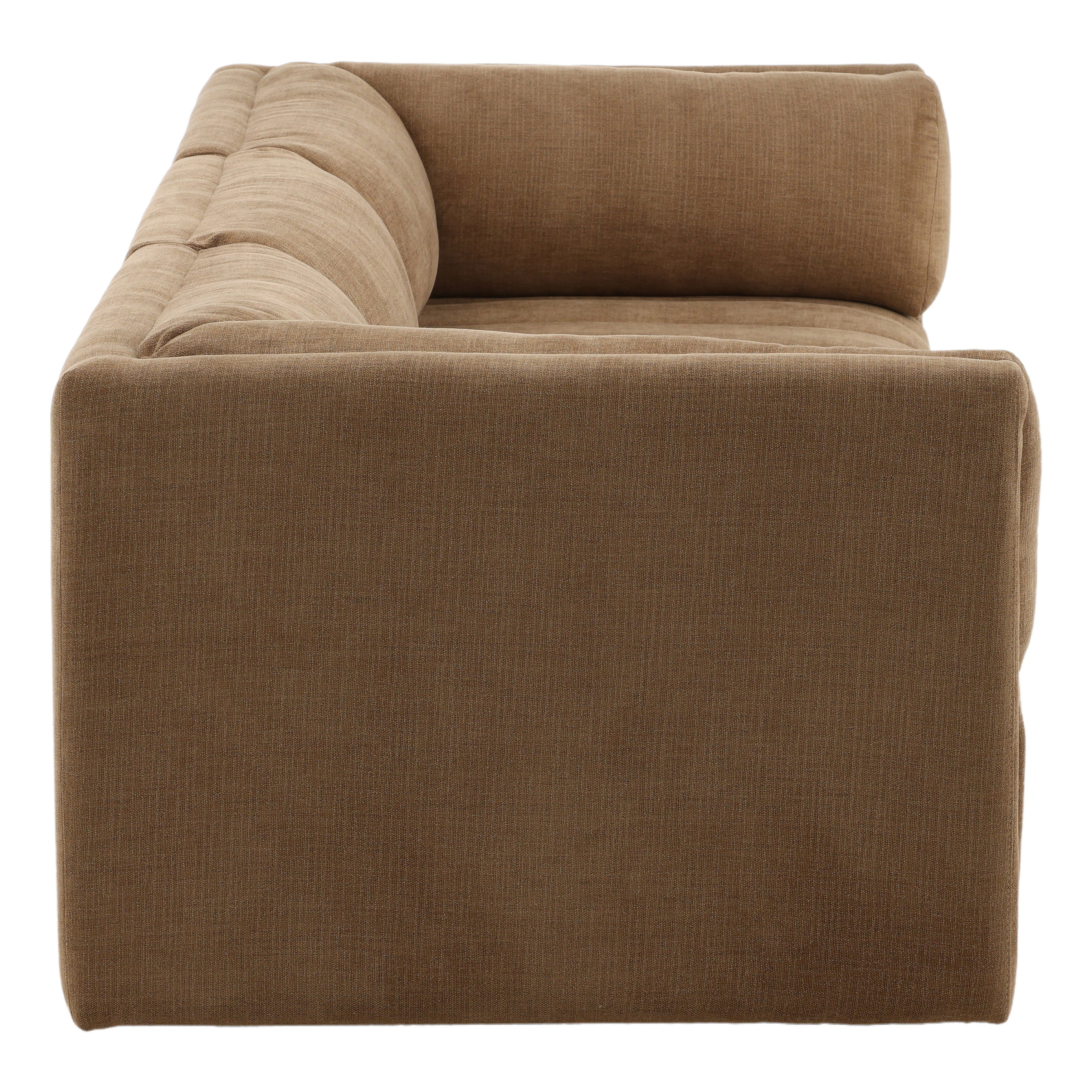 Magda Sofa Brown, Sofas & Sectional by Dovetail, 113.5" width x 29.43" height x 40.5" depth View 3