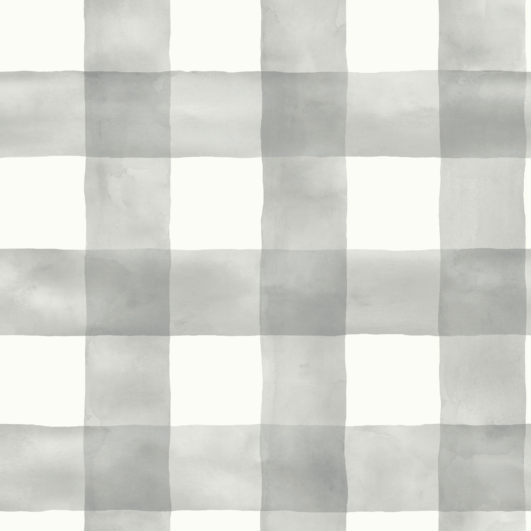 Checkmate Watercolor Plaid Grey Peel & Stick Wallpaper large image 