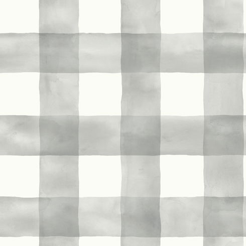 Checkmate Watercolor Plaid Grey Peel & Stick Wallpaper