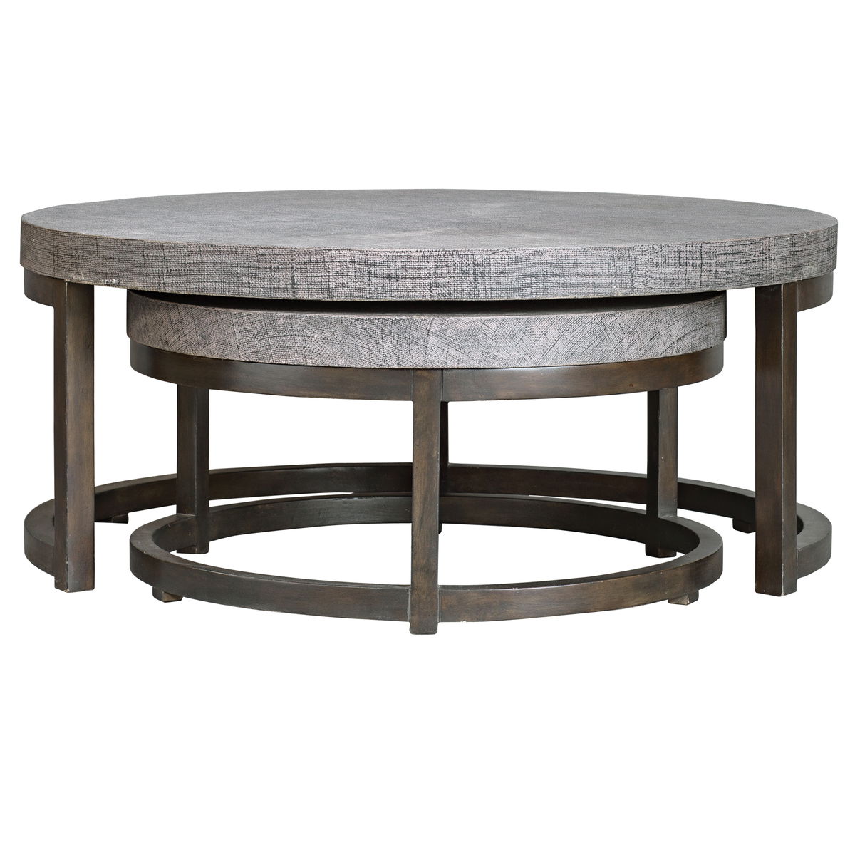 Aiyara Gray Nesting Tables Set/2, Side & End Table by Uttermost, 42.5" width x 18" height x 42.5" depth View 6