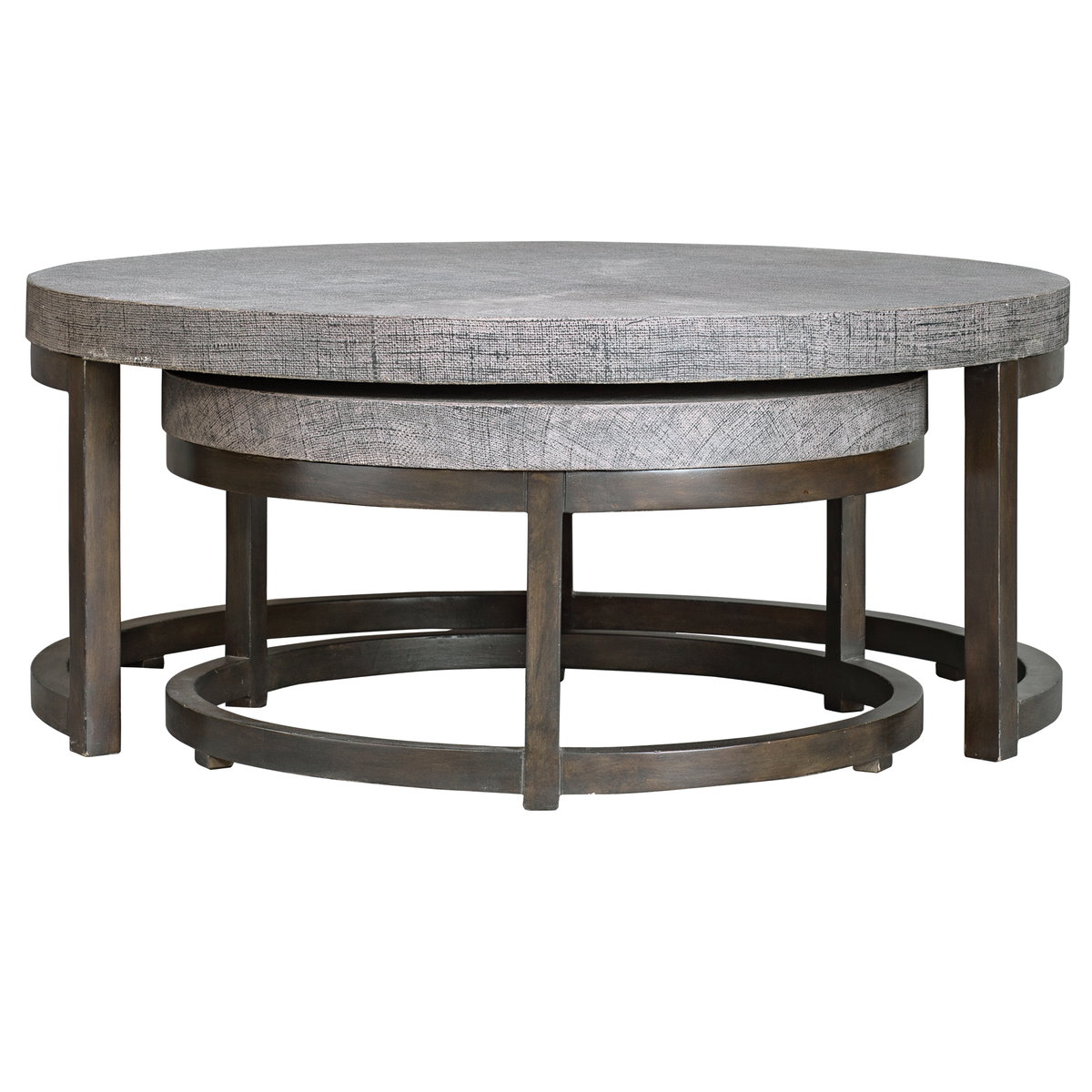 Aiyara Gray Nesting Tables Set/2, Side & End Table by Uttermost, 42.5" width x 18" height x 42.5" depth View 6