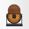 Raja Matte Black Metal with Wood Table Clock, by Mercana, 10.43" length x 3.15" width x 11.02" height thumbnail 8