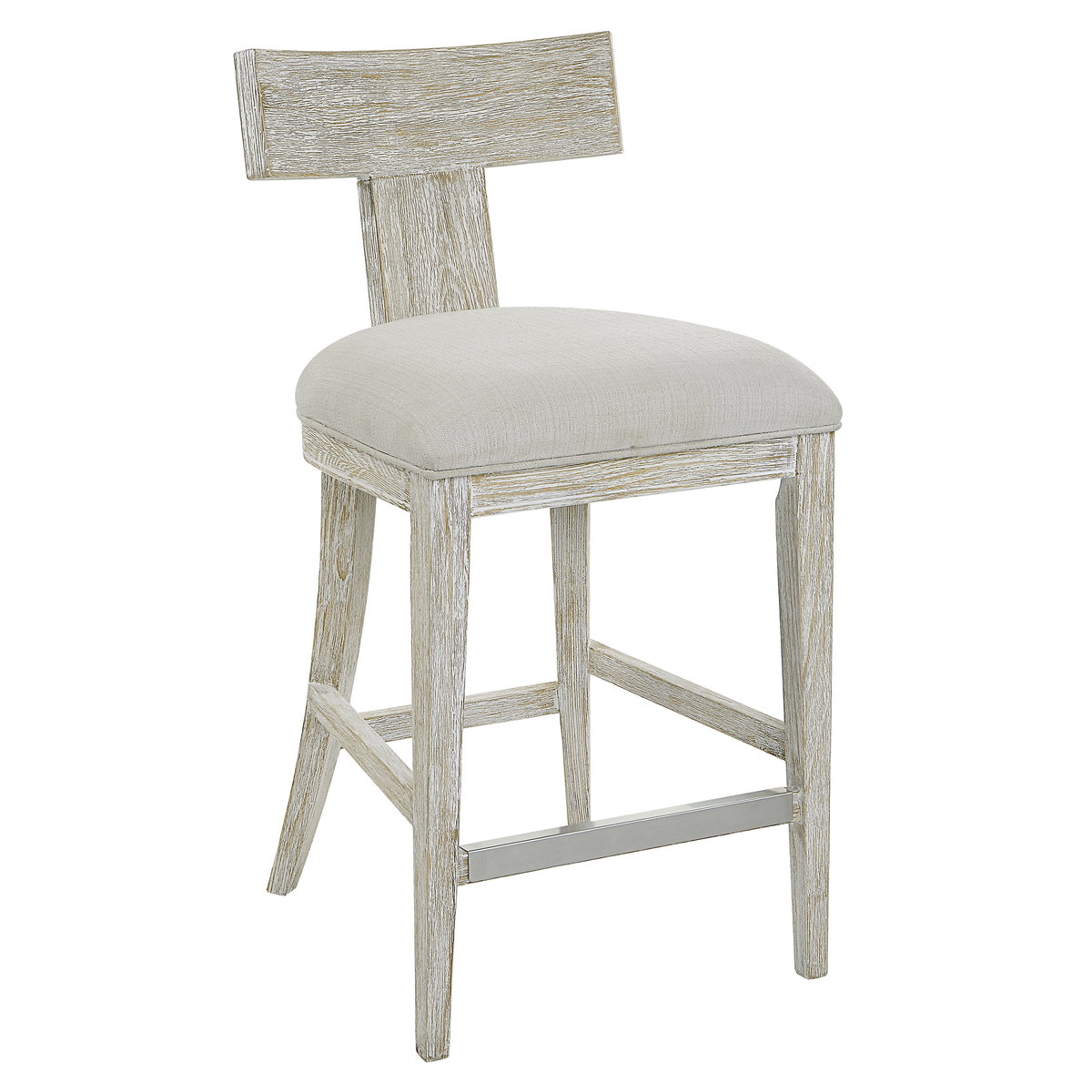 Idris White Counter Stool, Counter & Bar Stool by Uttermost, 20" width x 38" height x 22.5" depth View 10
