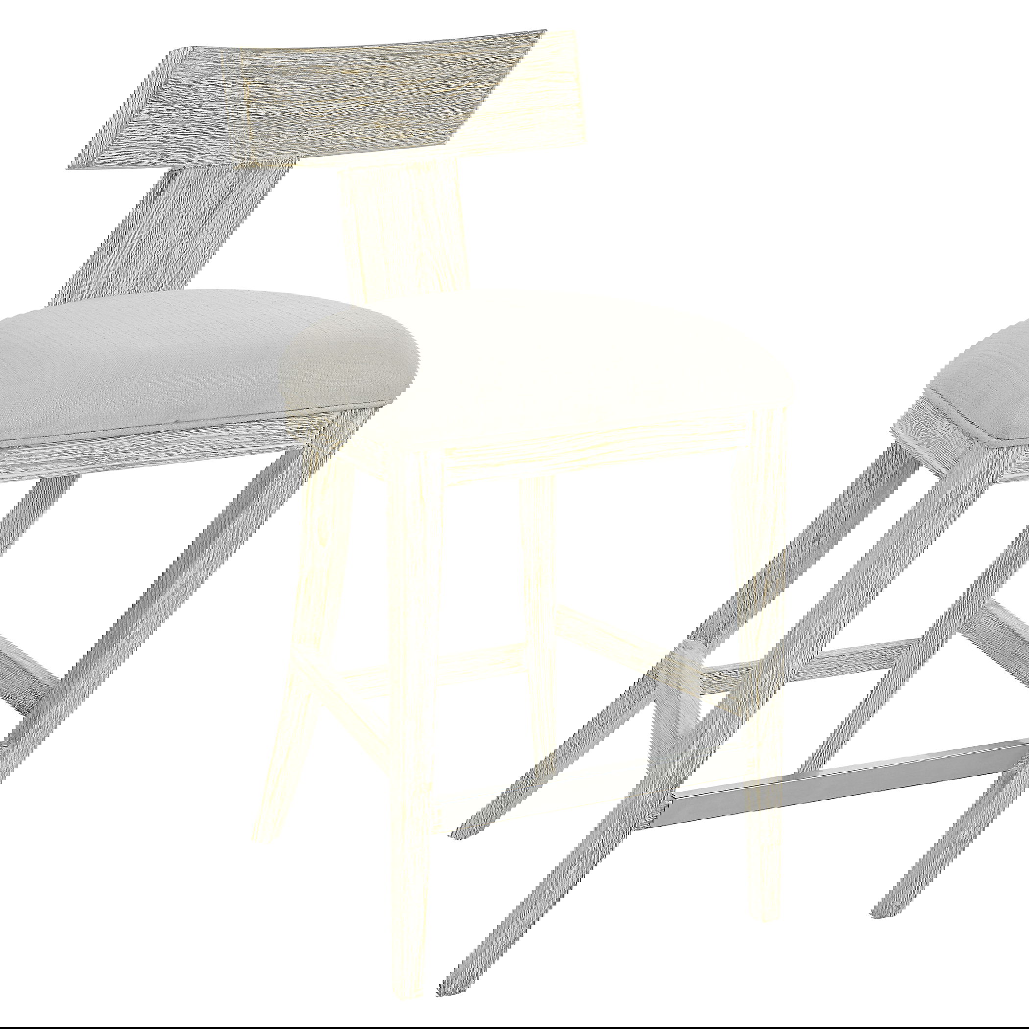 Idris White Counter Stool, Furniture by Uttermost, 20" width x 38" height x 22.5" depth View 10