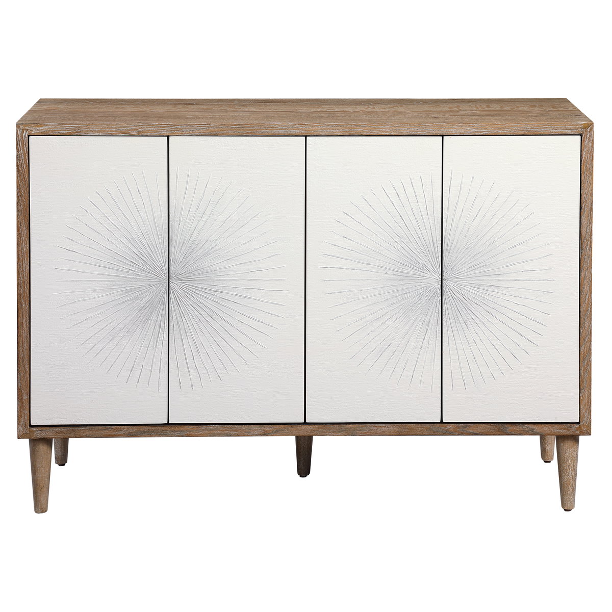 Dani 4 Door White Cabinet, Cabinets & Chest by Uttermost, 48" width x 34.12" height x 18" depth View 1