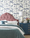 Seasons Toile Navy Wallpaper, by York Wall, 27' length x 2'3" width x 0.02" depth thumbnail 5