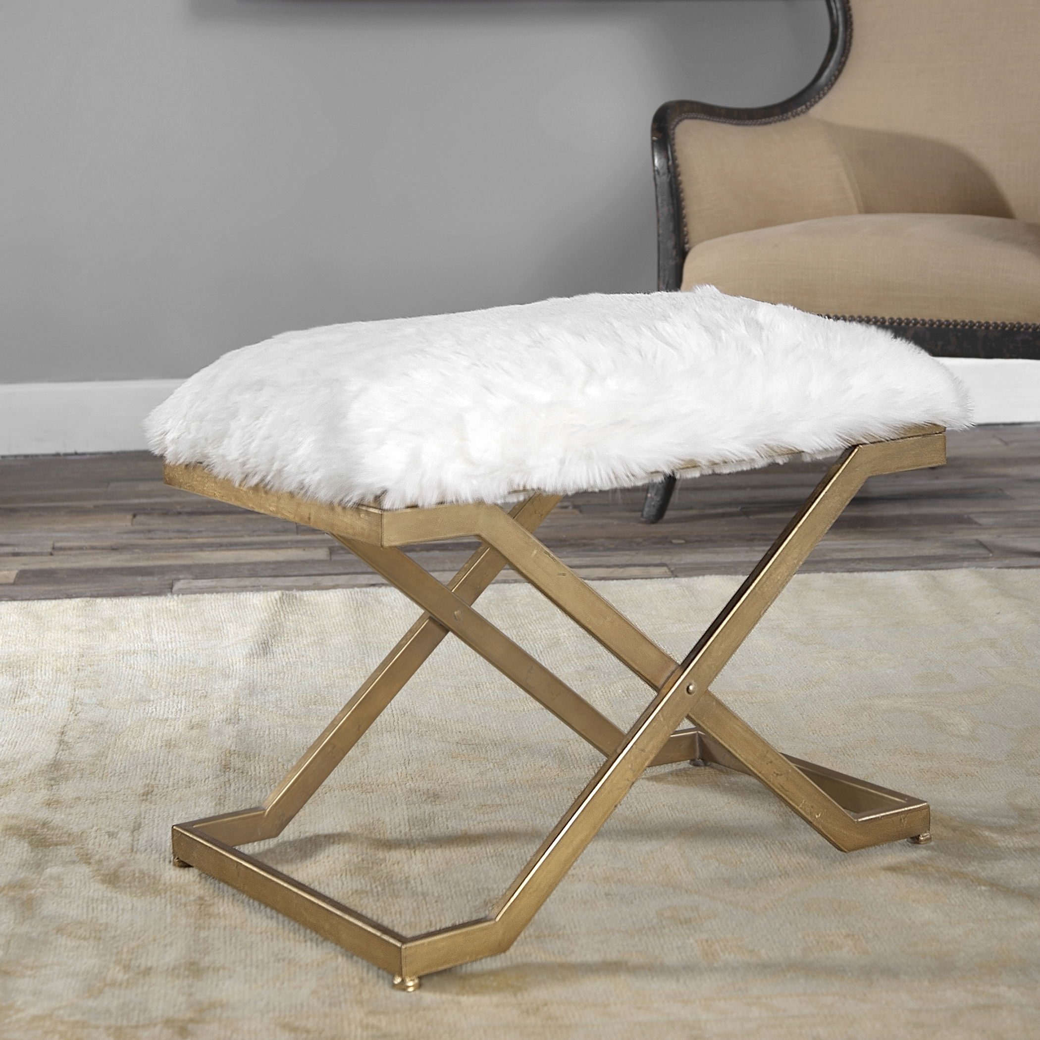 Farran Fur Small Bench large image 