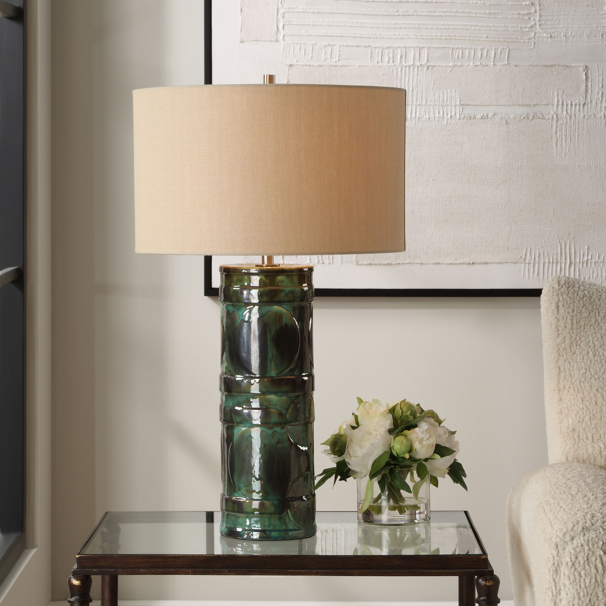 Loch Green Glaze Table Lamp large image 