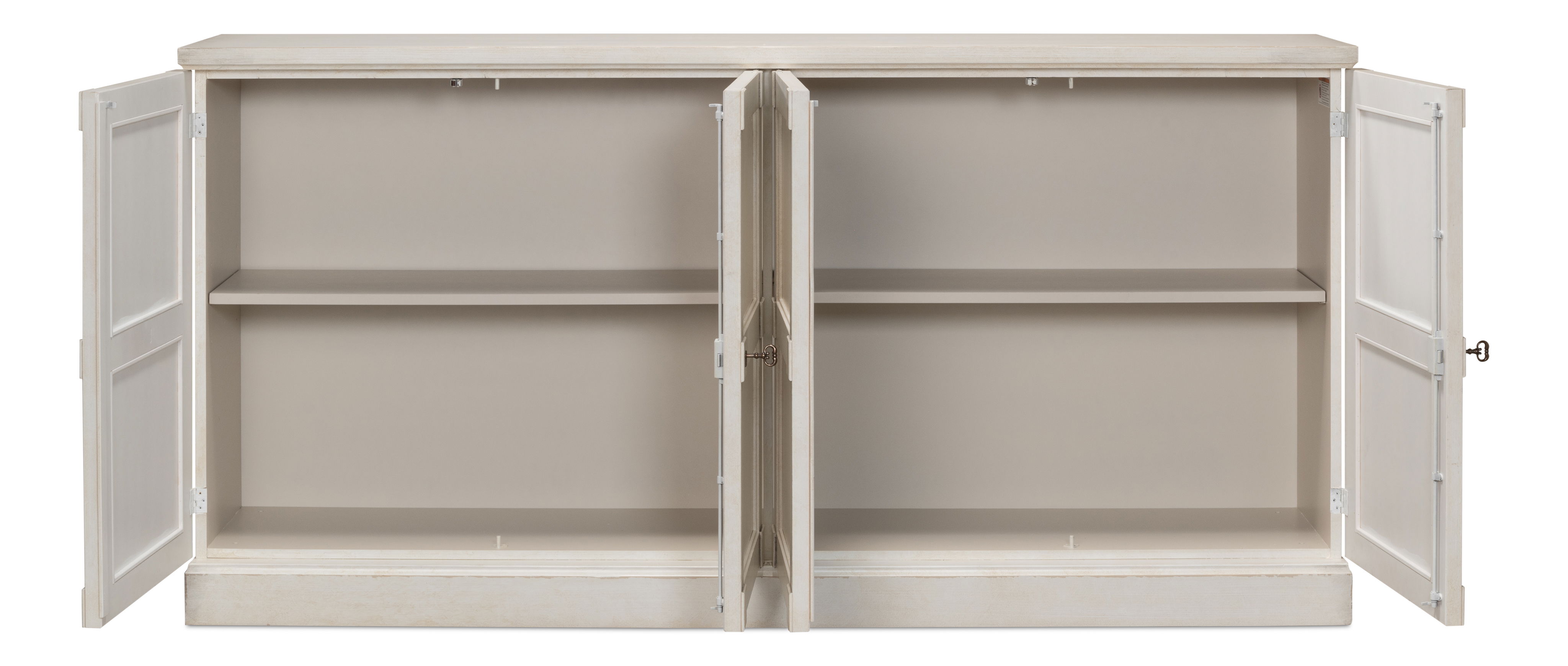 Lionisio Buffet,75',Stucco Wht,Wood Drs, Cabinets & Sideboard by Sarreid, 75" length x 15" width x 37" height View 9