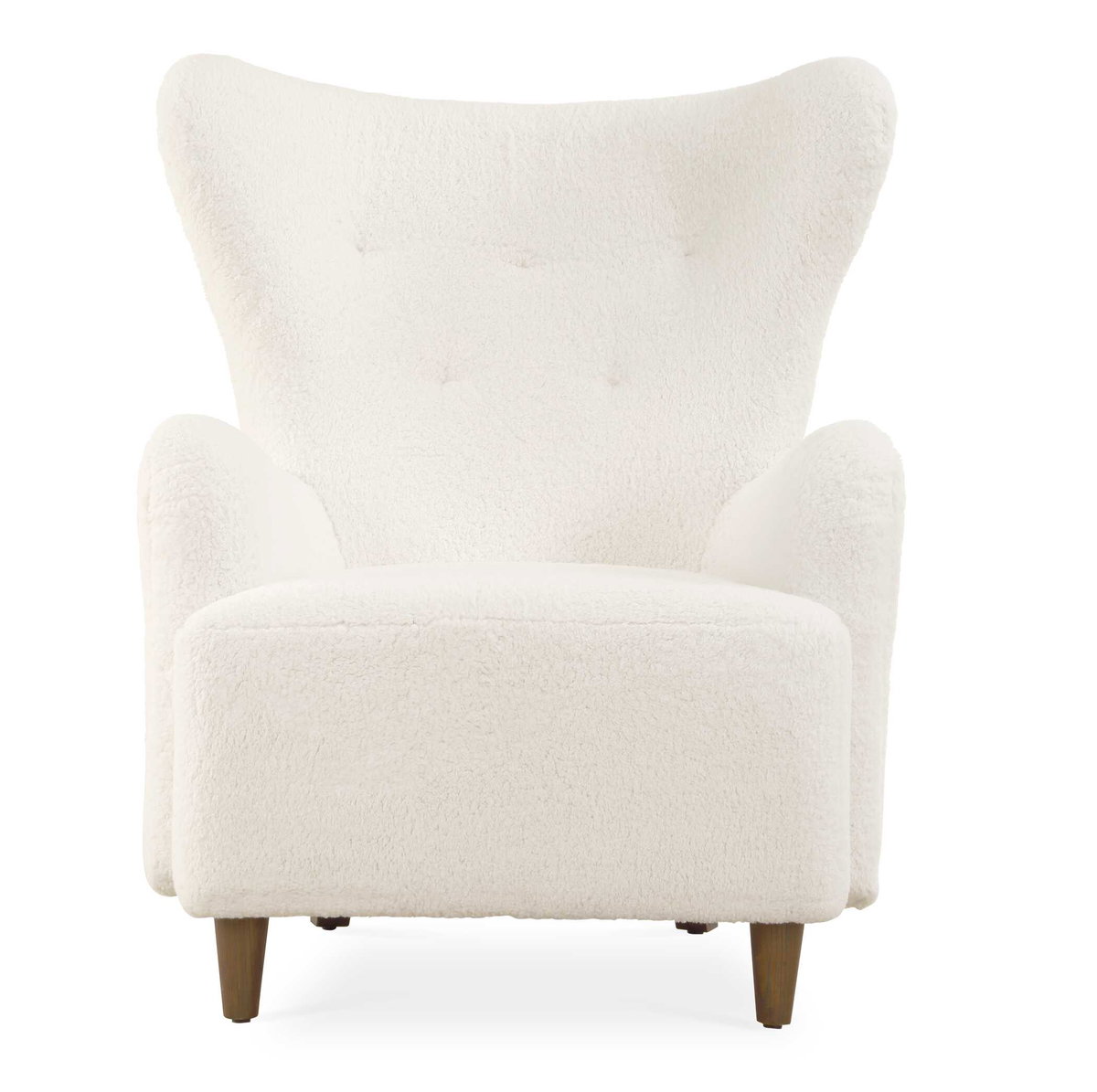 Ingel White Wingback Armchair, Furniture by Uttermost, 33" width x 39.5" height x 34" depth View 1