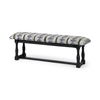 Denison II 56L x 15W Black Wood Base Woven-Leather Cushion Top Accent Bench, Benche by Mercana, 56" length x 14.5" width x 19" height thumbnail 1