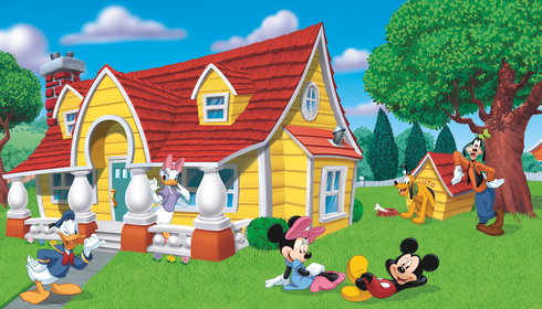 Mickey & Friends Chair Rail Wall Mural