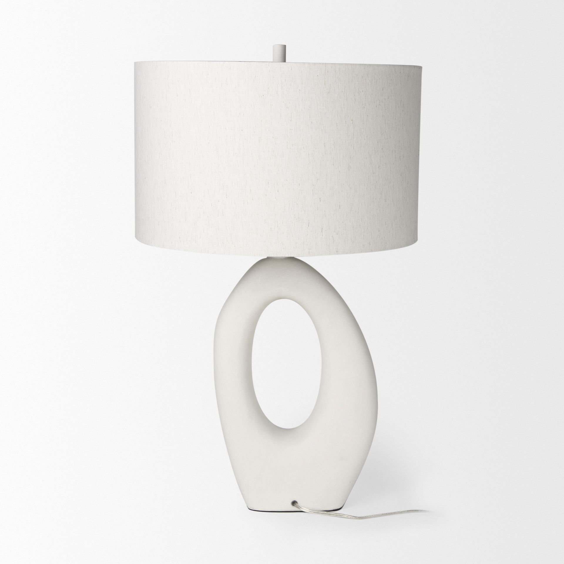Tao 20.0L x 20.0W x 33.0H Cream Base with White Shade Table Lamp large image 
