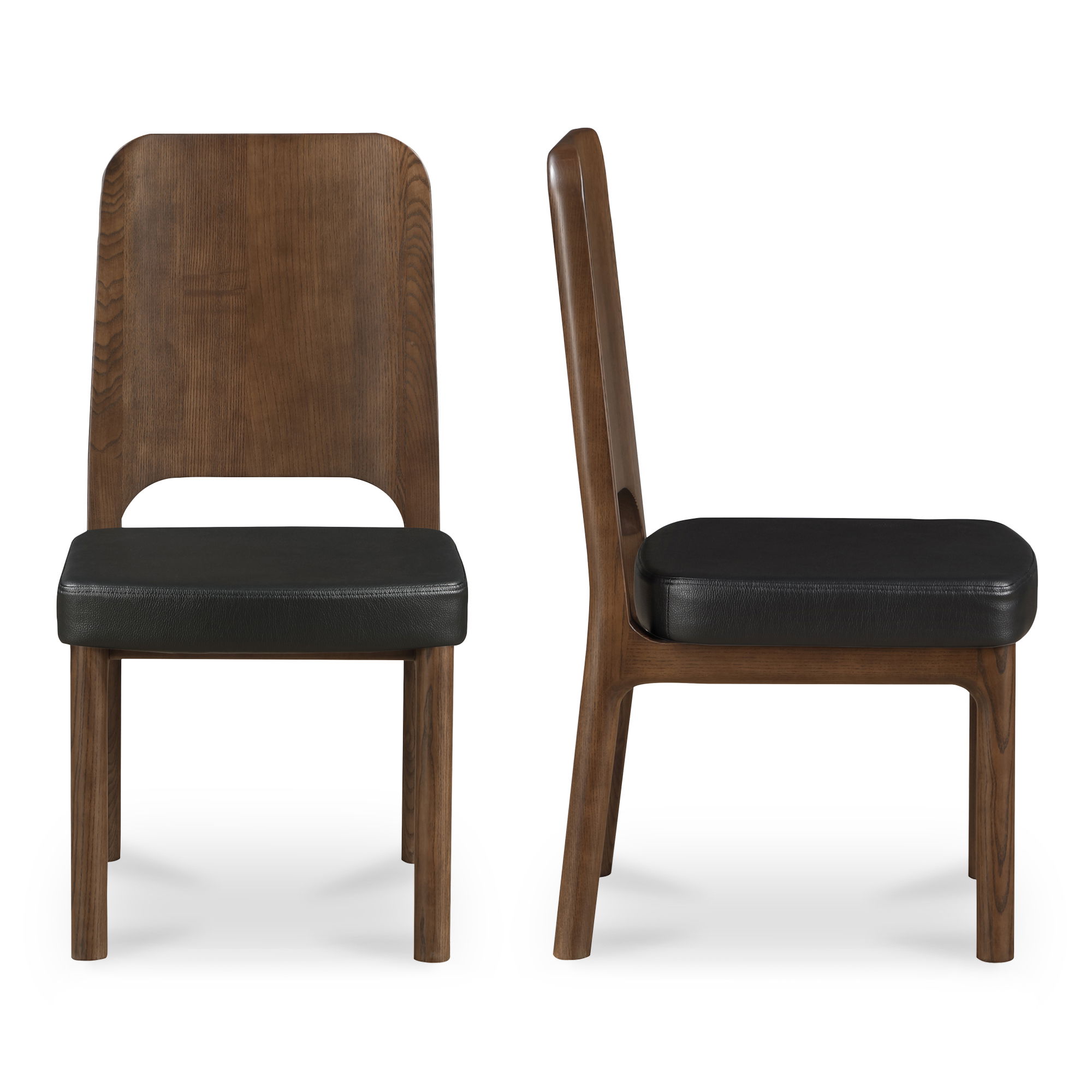 Kerr Dining Chair Walnut Stained Black Vegan Leather-set Of Two large image 