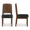 Kerr Dining Chair Walnut Stained Black Vegan Leather-set Of Two thumbnail 2