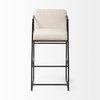 Stamford Backless 40in Seat Bar Stool | Beige Fabric with Black Metal, Counter & Bar Stool by Mercana, 18.25" length x 22.5" width x 40" height thumbnail 4