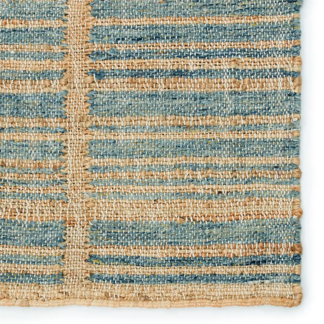 Zoya Flatweave Striped Area Rug in Brown/Blue large image 