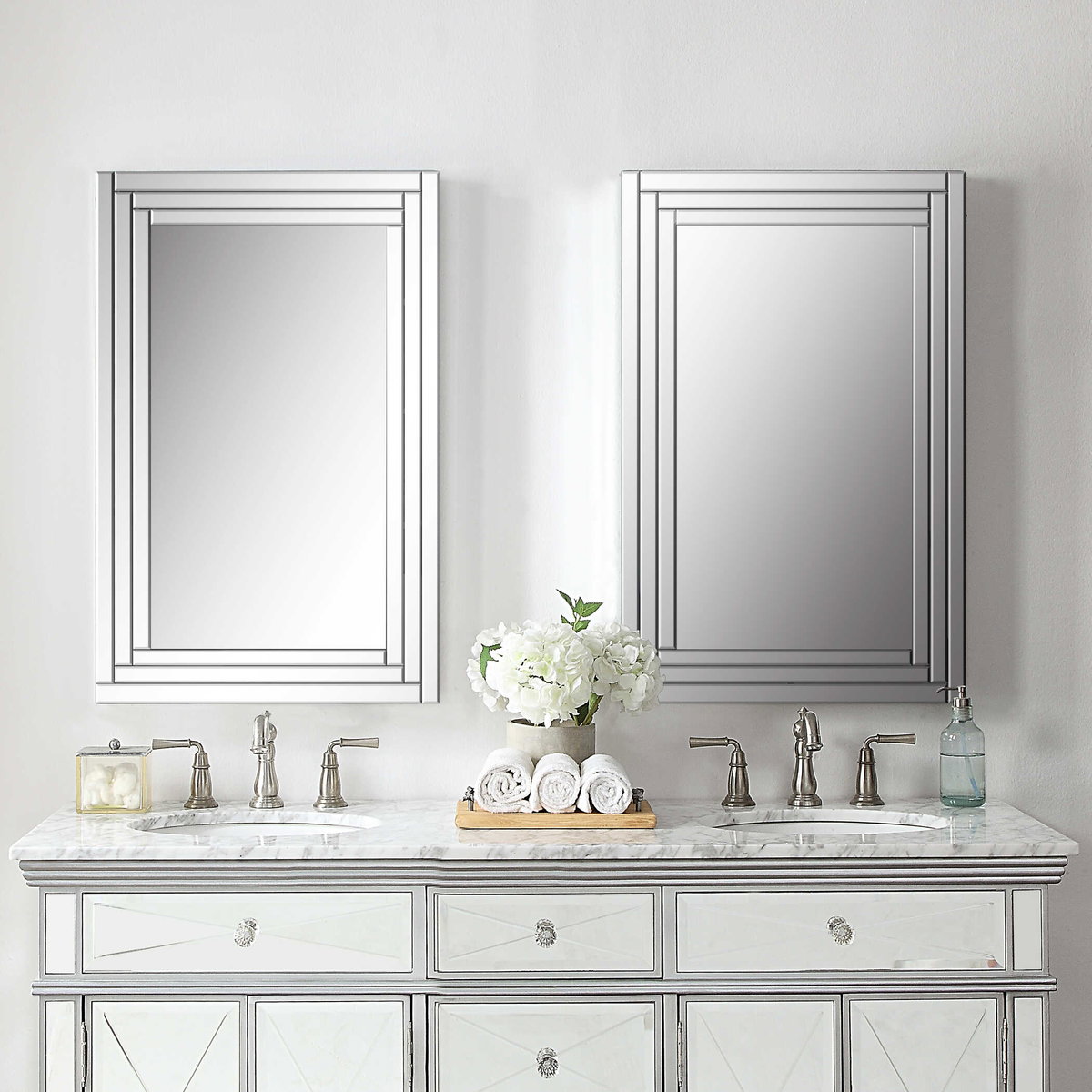 Alanna Frameless Vanity Mirror, by Uttermost, 1'10" width x 2'10" height x 2" depth View 2