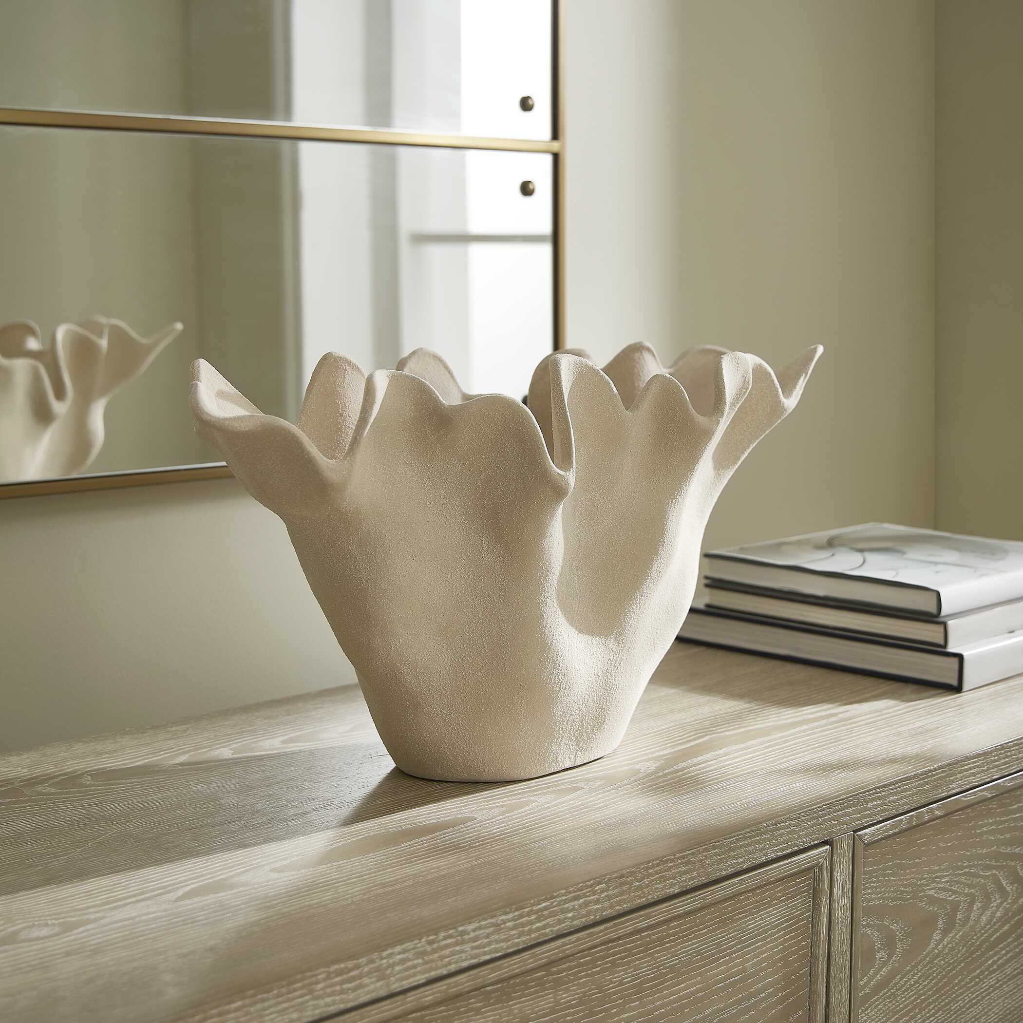 Sand Dune Outdoor Ceramic Bowl, Decorative by Uttermost, 22" width x 11" height x 11" depth View 2