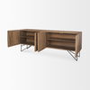 Darwin Light Brown Wooden 4 Door with 2 Shelves Sideboard thumbnail 7
