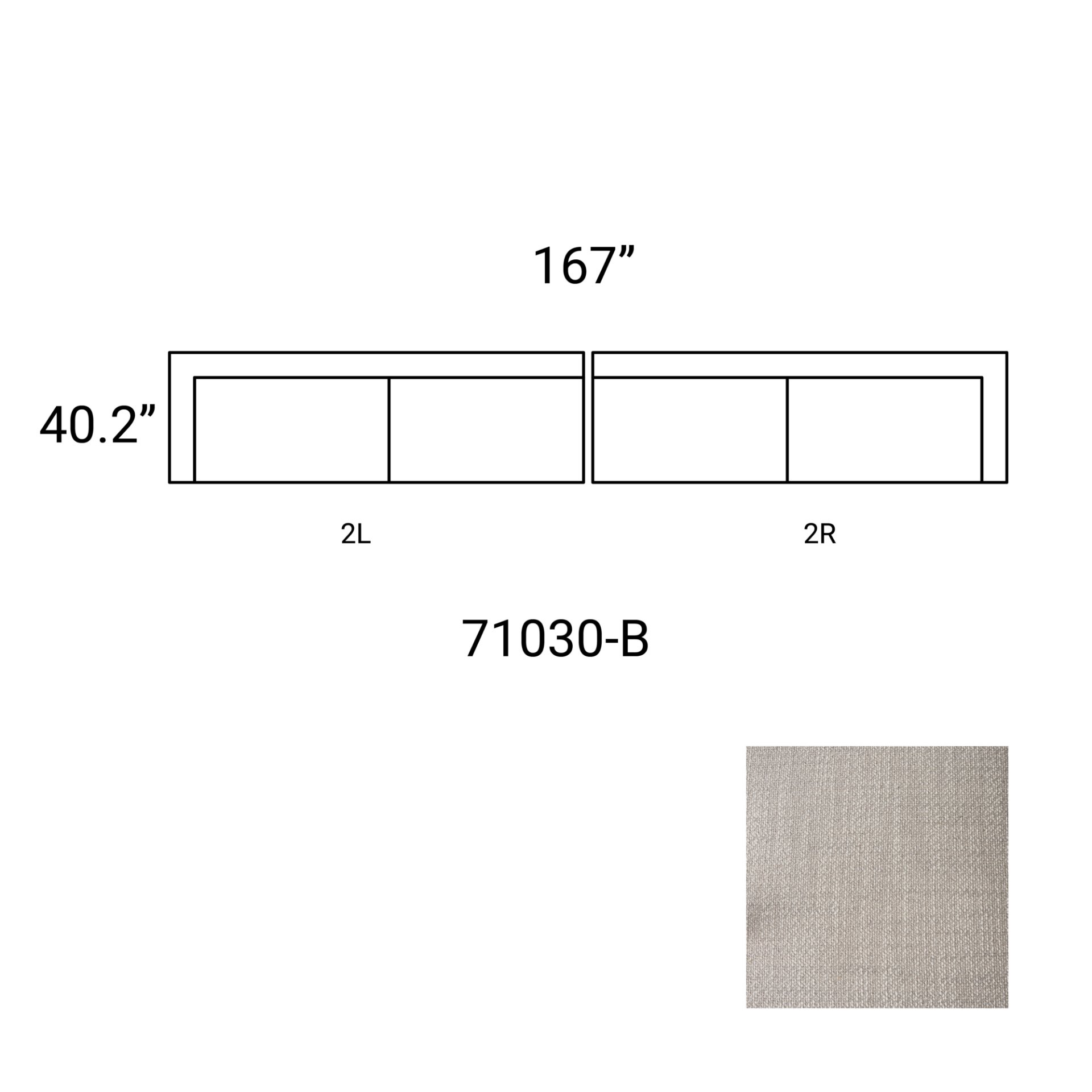Warner Gray 2 Piece Long Sofa Set large image 