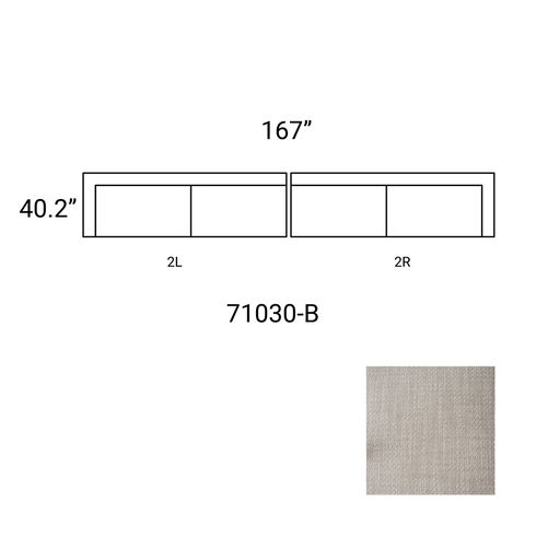 Warner Gray 2 Piece Long Sofa Set