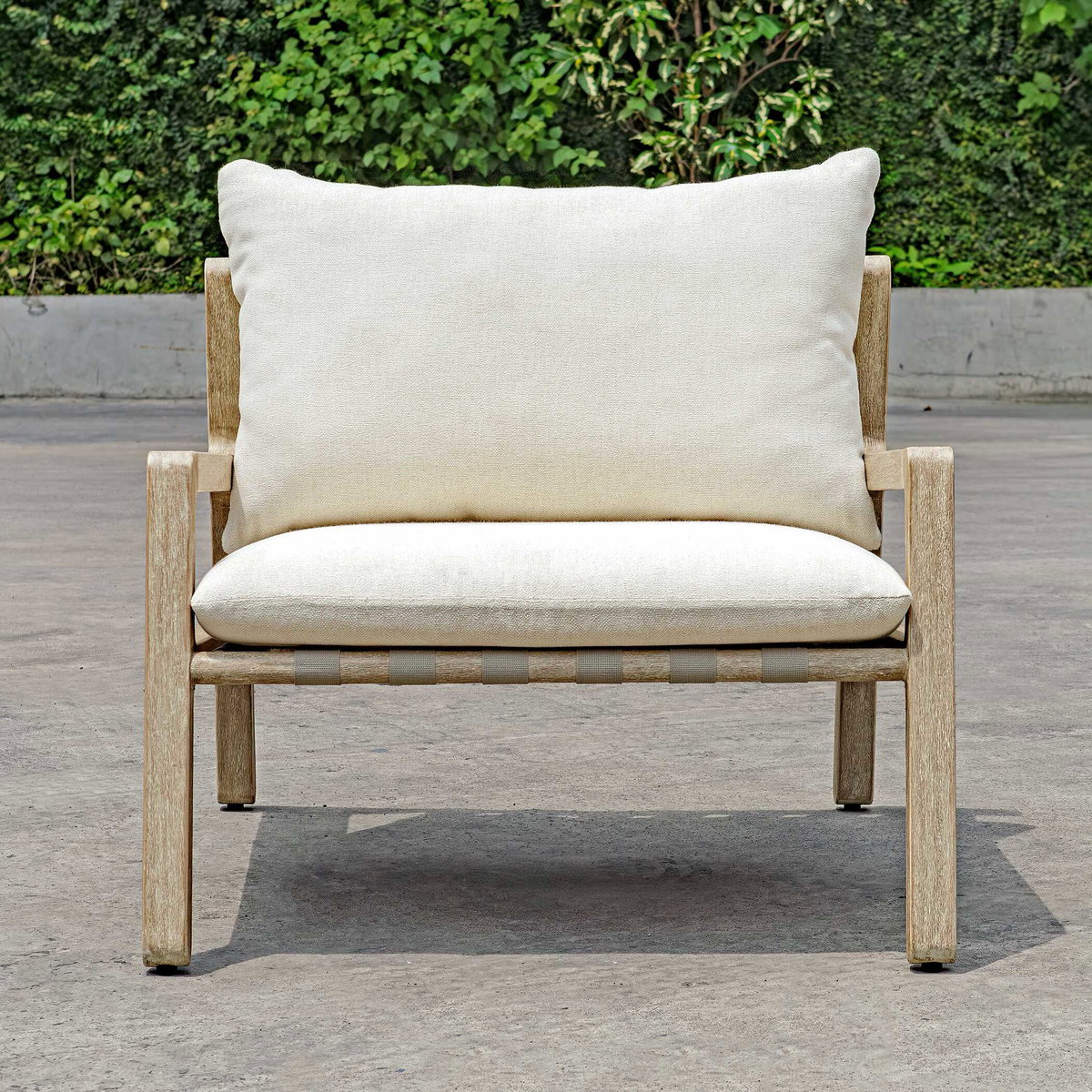 Strapped Outdoor Lounge Chair, Outdoor Accent Chair by Uttermost, 2'10" width x 2'4.5" height x 3'4" depth View 3