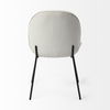 Inala White Fabric Seat Black Metal Frame Dining Chair thumbnail 5